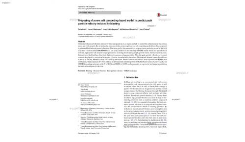 Proposing of a new soft computing-based model to predict peak particle velocity induced by blasting